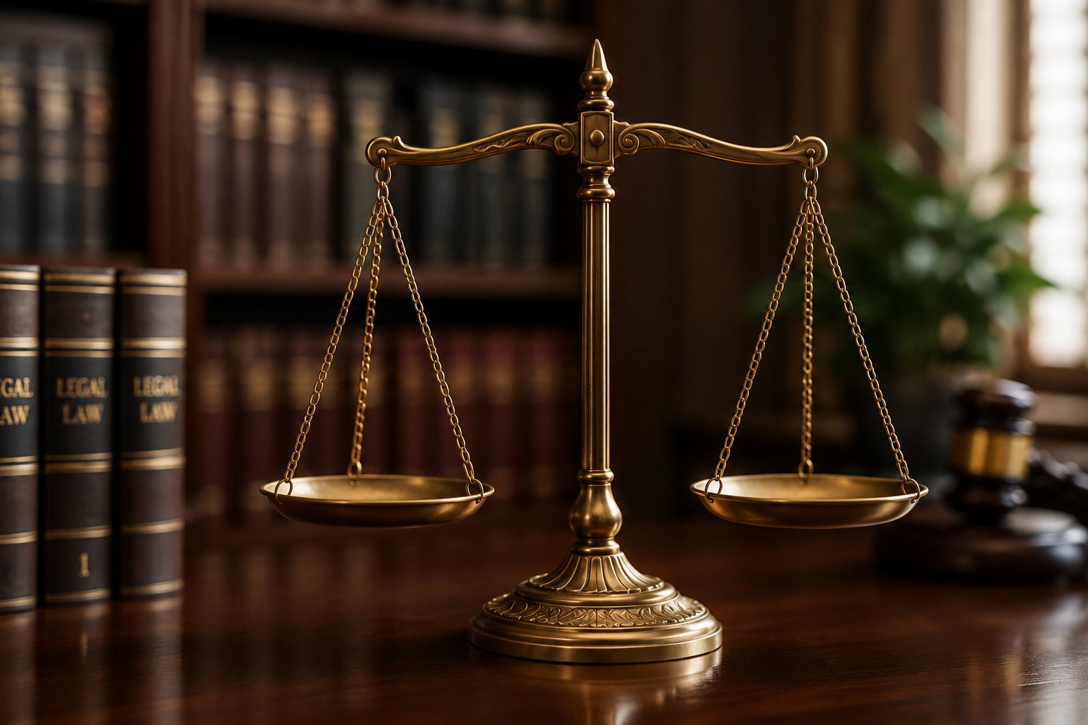 Brass scales of justice